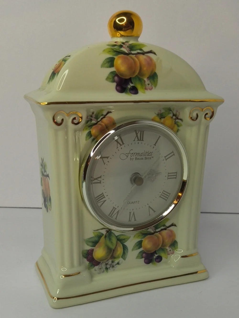 Fruity Mantel Clock By Baum Bros